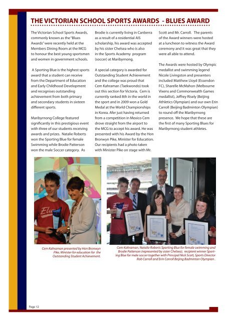 Newsletter 1 - Maribyrnong Sports Academy @ Maribyrnong College