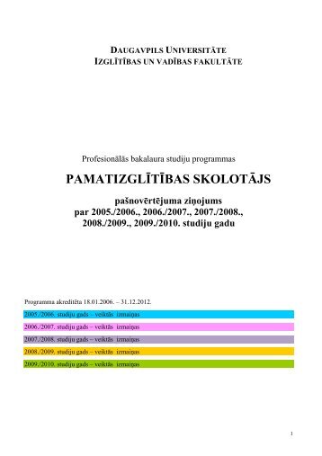 daugavpils universitātes studiju programmu pašnovērtējuma nolikums