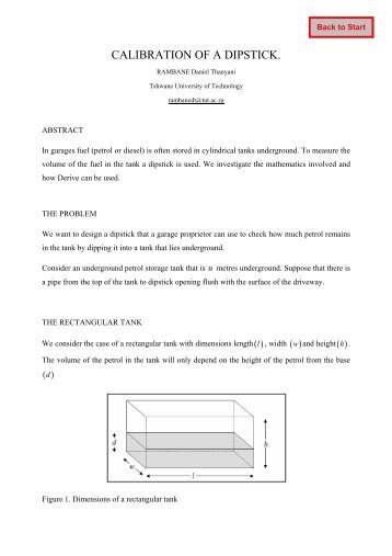 CALIBRATION OF A DIPSTICK.