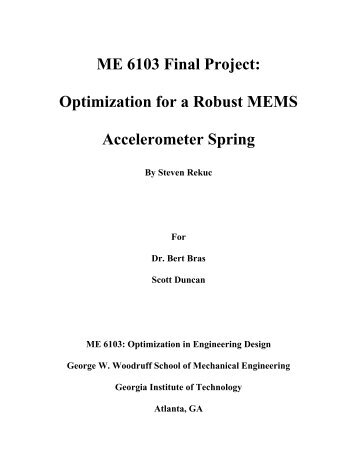 Optimization for a Robust MEMS Accelerometer Spring
