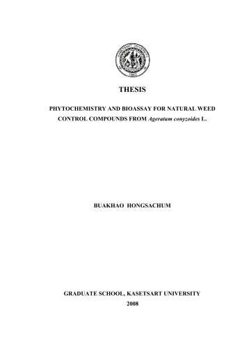 phytochemistry and bioassay for natural weed control