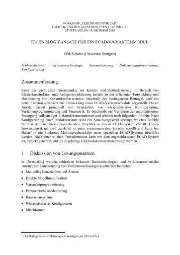 Zusammenfassung 1 Diskussion von Lösungsansätzen