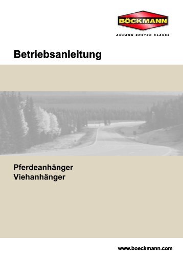 Betriebsanleitung - Böckmann Fahrzeugwerke Gmbh