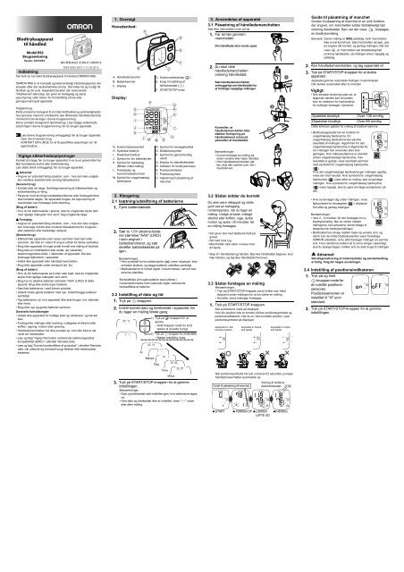 markør overførsel Herske Brugsanvisning på Omron digital blodtryksmåler - Mediq Danmark A/S