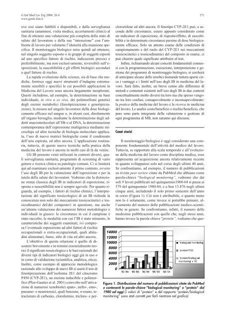 Significato tossicologico degli indicatori biologici - Giornale Italiano ...