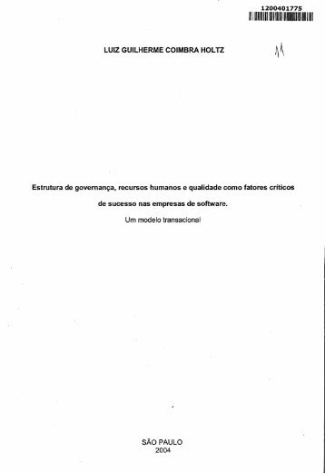 Estrutura de governança, recursos humanos e qualidade como ...