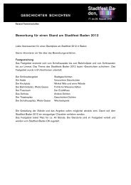 Bewerbung Stand SFB 2012 - Stadtfest Baden