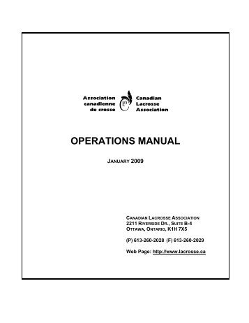 OPERATIONS MANUAL - BCLA