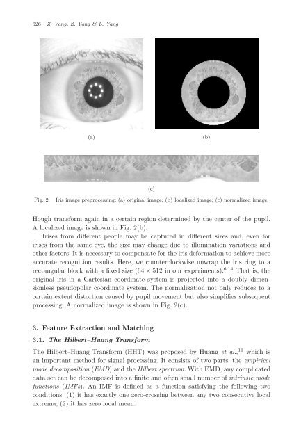 IRIS RECOGNITION BASED ON HILBERT–HUANG TRANSFORM 1 ...