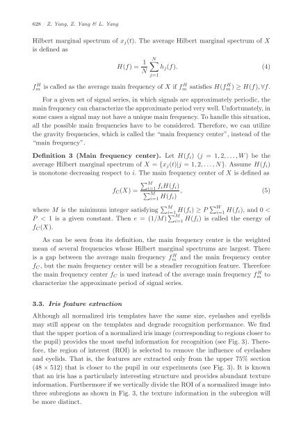 IRIS RECOGNITION BASED ON HILBERT–HUANG TRANSFORM 1 ...