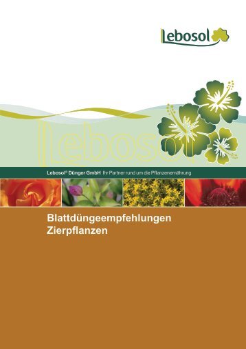 Blattdüngeempfehlungen Zierpflanzen - Gruene-branche.com
