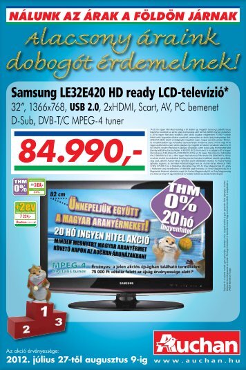 Samsung LE32E420 HD ready LCD-televízió* - Auchan