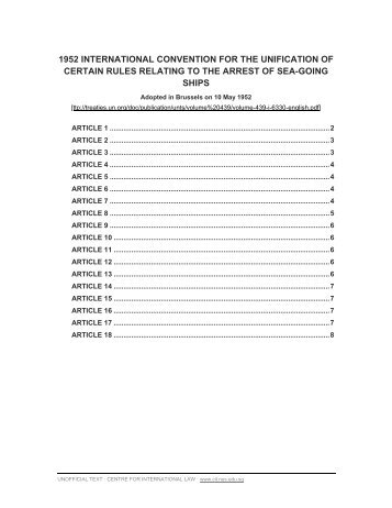 1952 international convention relating to the arrest of sea-going ships