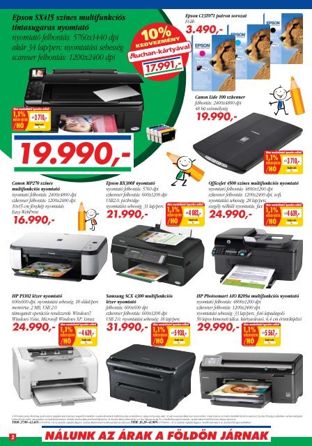 Epson SX415 színes multifunkciós tintasugaras nyomtató ... - Auchan