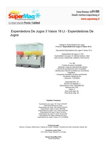 Expendedoras De Jugos - Maquinas Mimet