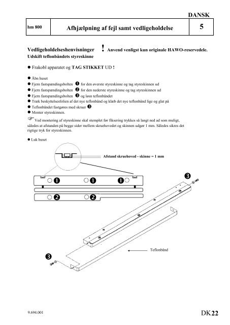 Manual til Hawo svejsemaskine hm 850 dc - Mediq Danmark A/S