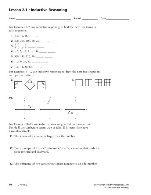 Inductive Reasoning Worksheet With Answers Pdf