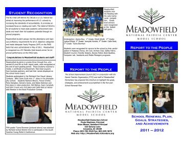 Report to the People 2011-2012 - Meadowfield Elementary School ...