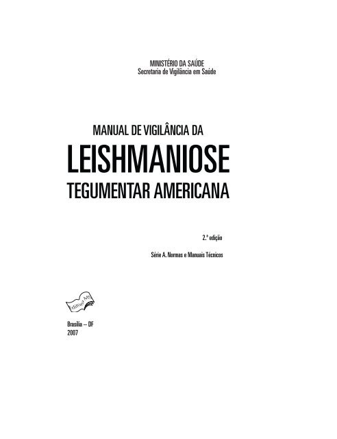 Leishmaniose tegumentar americana - BVS Ministério da Saúde