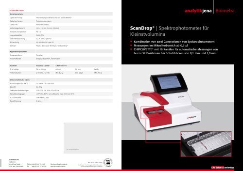 Scandrop® | Spektrophotometer für ... - Analytik Jena AG