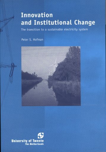 Innovation and institutional change: the transition to a sustainable ...