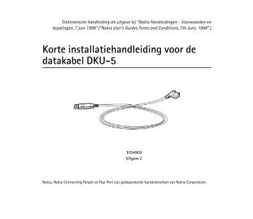 Korte installatiehandleiding voor de datakabel DKU-5 - Nokia