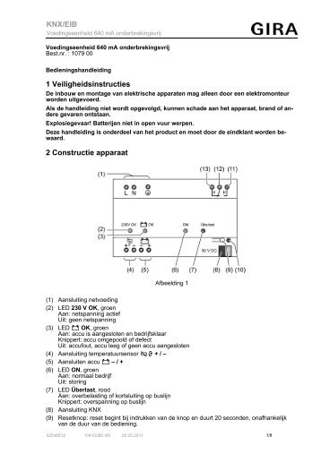 Voedingseenheid 640 mA onderbrekingsvrij - Download - Gira