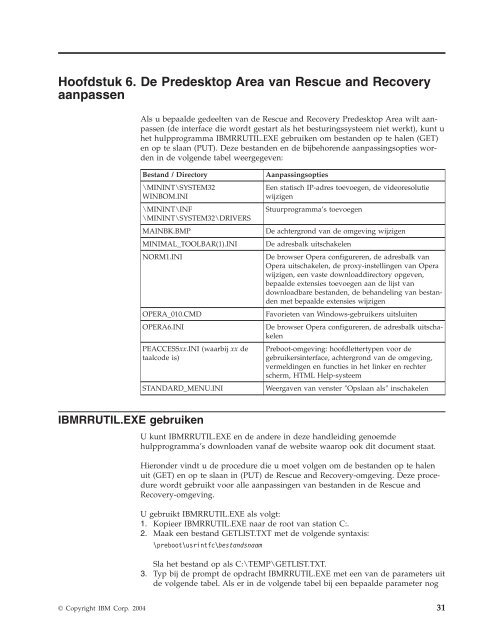 Hoofdstuk 1. IBM Rescue and Recovery - Lenovo