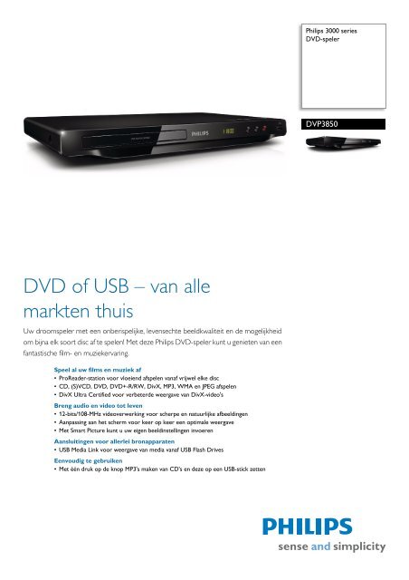 DVP3850/12 Philips DVD-speler