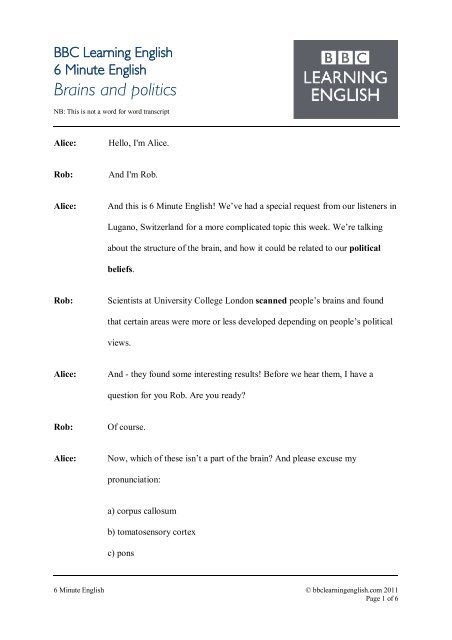 6 Minute English - BBC