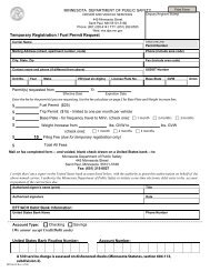 Temporary Registration / Fuel Permit Request - Minnesota ...