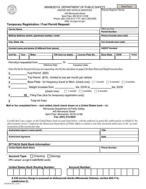 minnesota trip and fuel permit