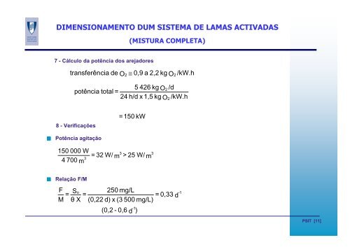 Sistema Lamas Activadas. Dimensionamento