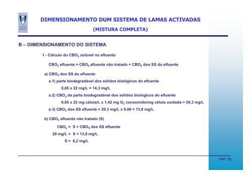 Sistema Lamas Activadas. Dimensionamento