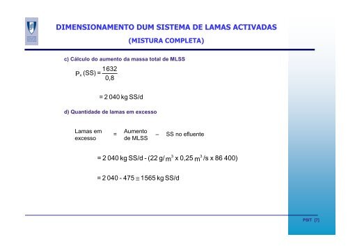 Sistema Lamas Activadas. Dimensionamento