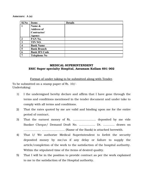 1. Annual repairs and maintenance of the ESIC Hospital buildings ...