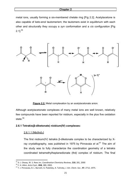 A solution and solid state study of niobium complexes University of ...