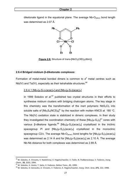 A solution and solid state study of niobium complexes University of ...