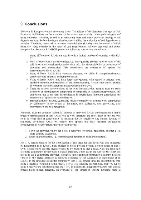 Risk Assessment Methodologies of Soil Threats in Europe