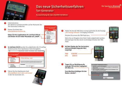 Kurzanleitung für das chipTAN - Sparkasse Bremen