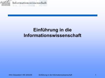 Einführung in die Informationswissenschaft