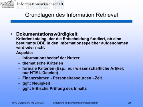 Einführung in die Informationswissenschaft