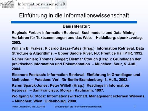 Einführung in die Informationswissenschaft