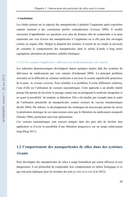 Comportement des nanoparticules de silice en milieu biologique ...