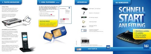 1&1 Komplettanschluss Schnell-Start-Anleitung 1&1 HomeServer ...
