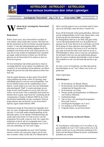 Astrologische Nieuwsbrief - Jrg. 1, Nr. 3, 24 november 2008