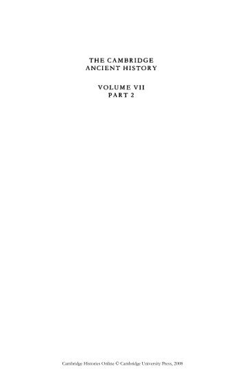 THE CAMBRIDGE ANCIENT HISTORY VOLUME VII PART 2