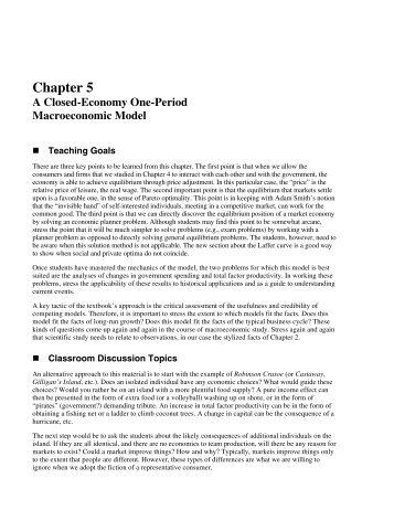 Chapter 5 A Closed-Economy One-Period Macroeconomic Model