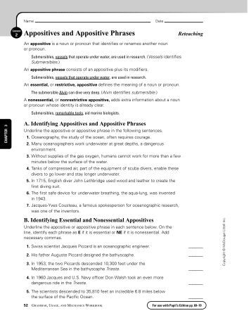 29 Appositives And Appositive Phrases Worksheet Answers - Worksheet