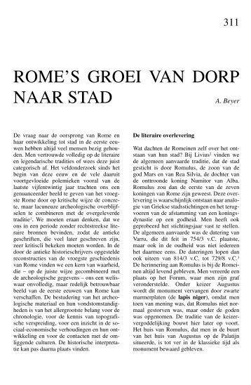 ROME'S GROEI VAN DORP NAAR STAD - Tresoar